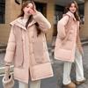 Down cotton jacket women's winter mid-length padded jacket loose knitted shawl thickened cotton jacket 2025 new coat