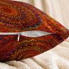 Vikama Red Dreamy Golden Mandala Bohemian Style Pillowcase, Modern Style Bedroom And Living Room Home Decoration