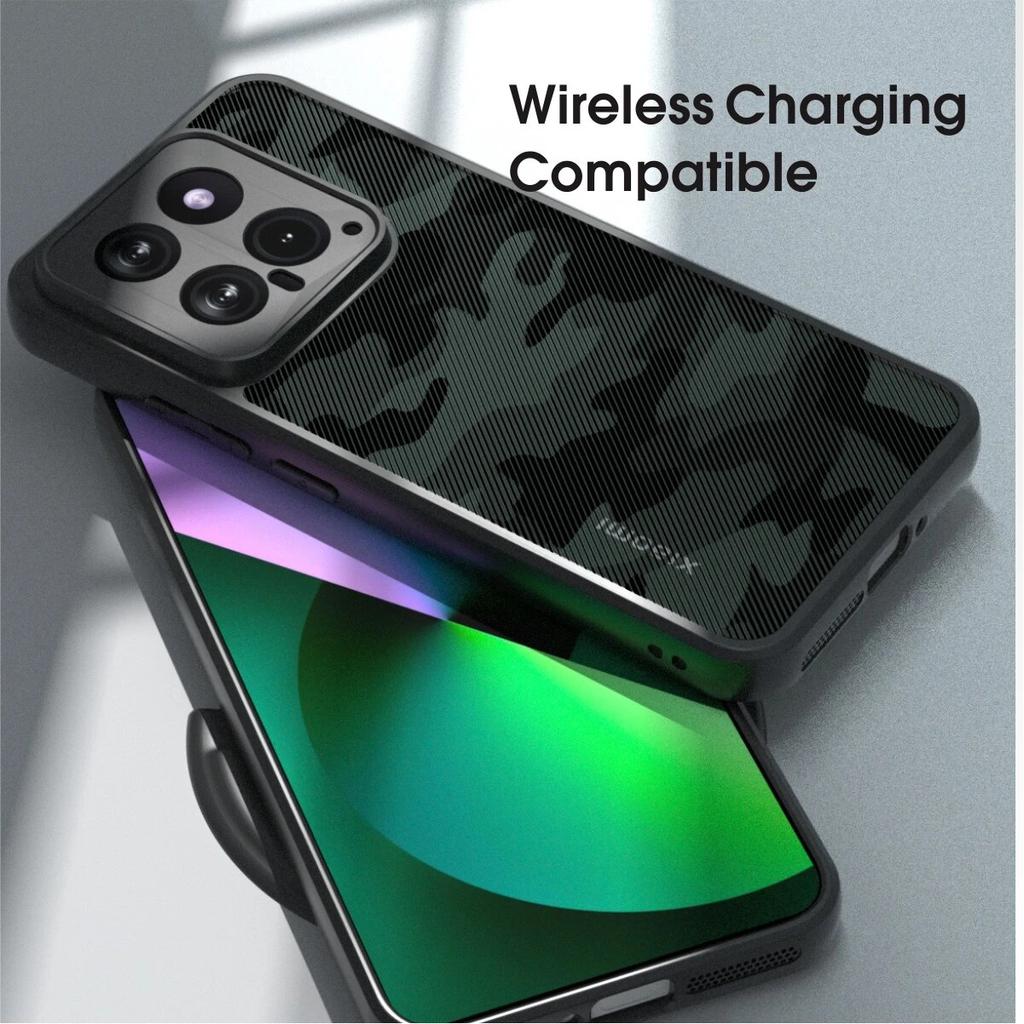 (Comes with wrist strap)IBMRS [Precise Cutouts for Camera Lenses]  for Xiaomi 14 Transparent Case, Camo Shockproof matte Phone Case