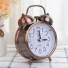 Metal Vintage Alarm Clock Double Bells Bedside Clock Mini Table Clock  Dormitory