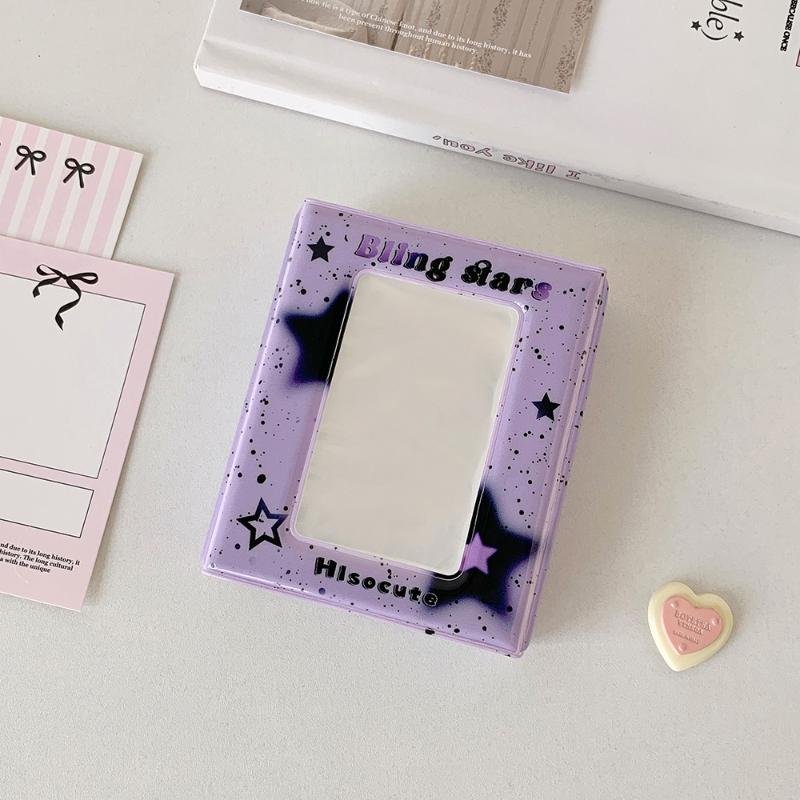 

3-дюймовый альбом-органайзер для карточек, альбом для открыток, альбом для фотографий, альбом для коллекционных карточек, фотокарточки, альбом для айдолов, буклет для хранения фотокарточек фиолетовый