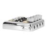 Easy-to-Install Headless Bass Bridge for 4 Strings with Replacement String Locks (Silver)