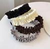 Spring And Autumn Fashion Ruffle Lace Headband Black Wide Hair Bands For Girls Women Hair Hoops Bezel Headbands Hair Accessories