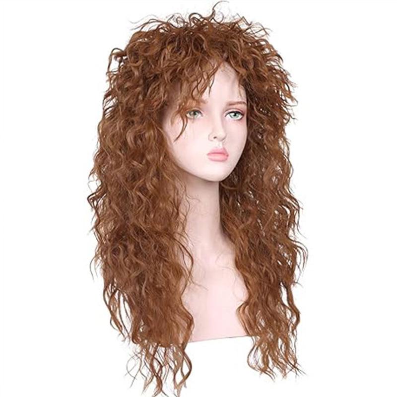 Fluffy Long Curly Rock Era Retro Punk Wig for Halloween