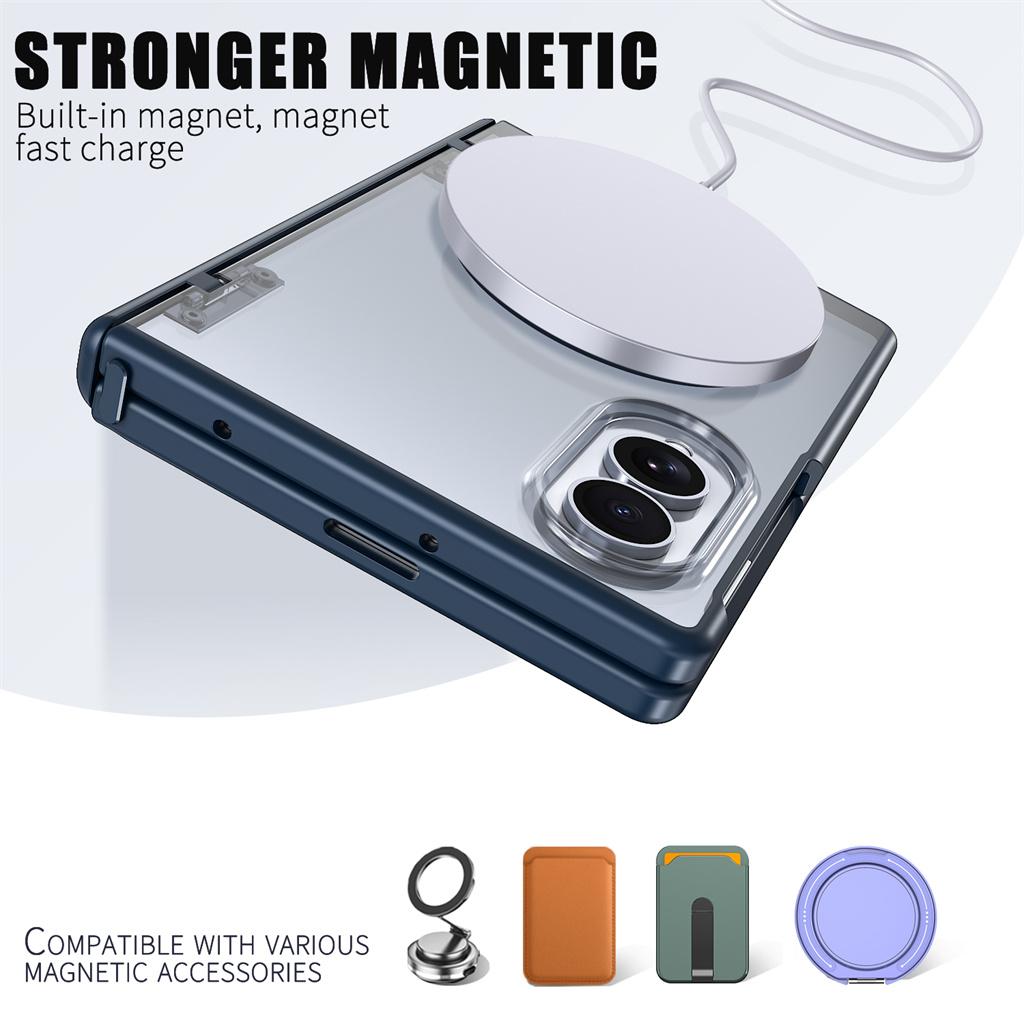 For Magsafe Magnetic Phone Case For Samsung Z Fold 8 Ultra 7 Fold8 5G Hinge Full Protection TPU+PC Shockproof Protective Cover