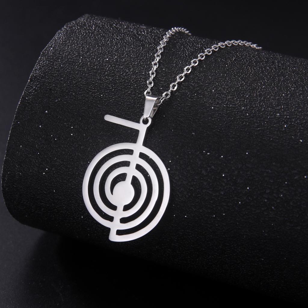 Collana Pendente Geometrico Spirale Vuoto in Acciaio di Titanio Tagliavento