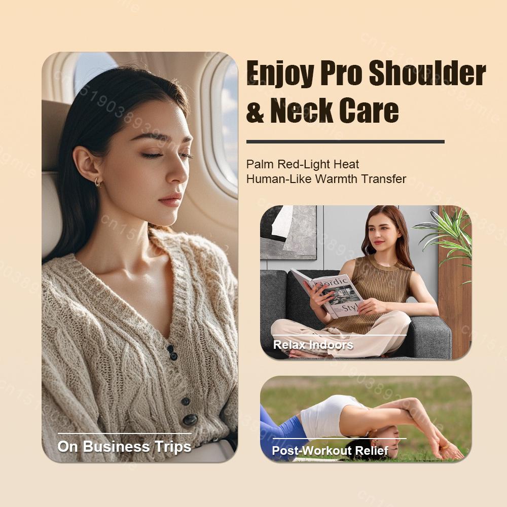 Neck Massager Finger Pressure Shiatsu Neck Back and Shoulder Massager Electric Kneading Neck Deep Massage Muscle Relax