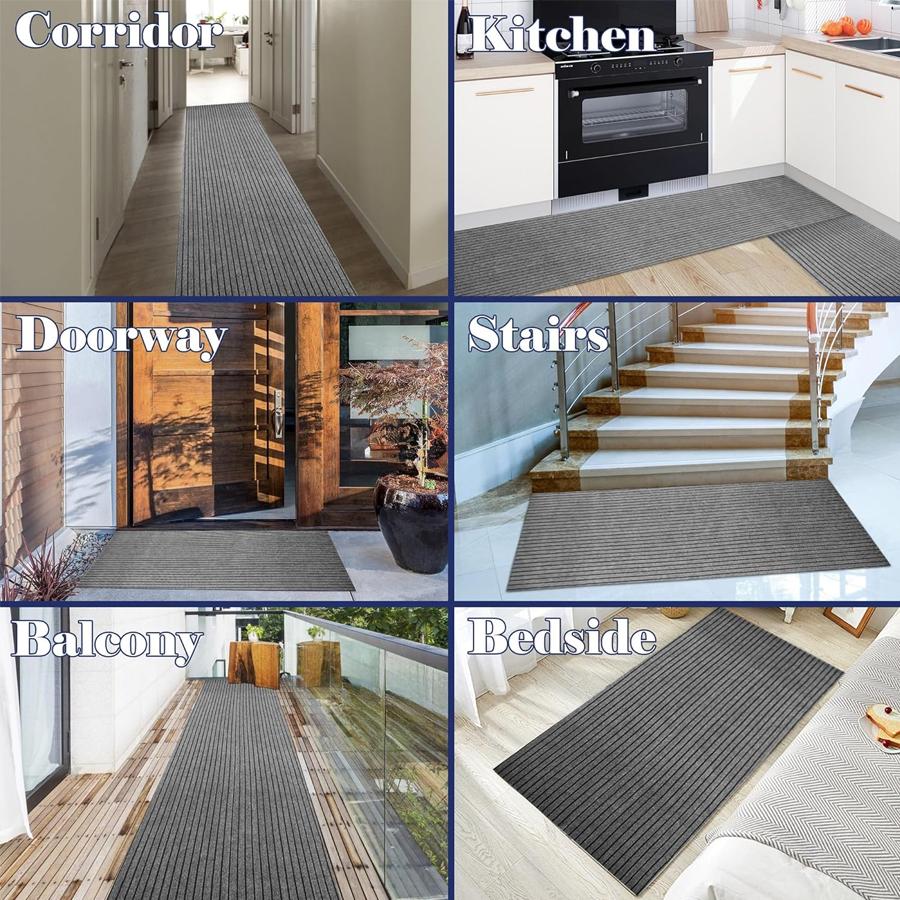 Striped Rubber Carpet Door Mat Kitchen Floor Mat Section Door Mat, Non-slip and Waterproof, Easy To Clean, Free To Cut,