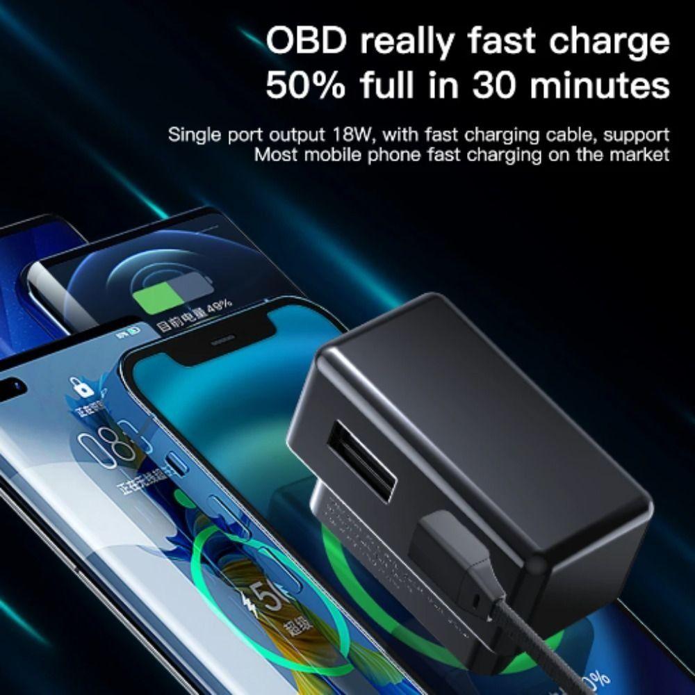 Dual Heads OBD Car Charger OBD OBD Plug Ports Extender Power Adapter OBD Adapter Charging Phone