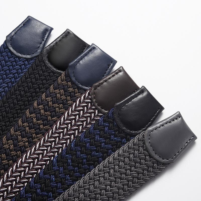 Stylish Woven Stretch Casual Mens Belt With Alloy Buckle For Fashionable Wear