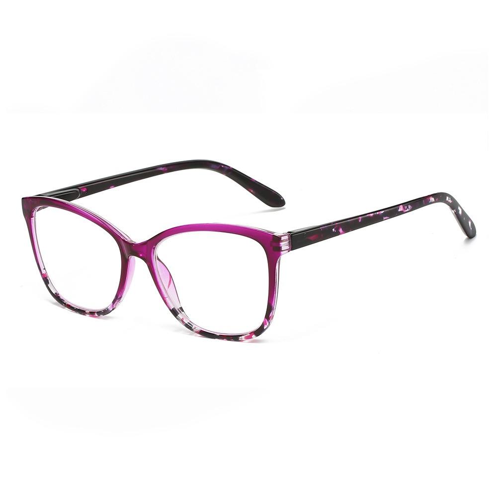 

Portable PC TR90 Reading Glasses Blue Red Purple Cat Eye Frame Glasses Anti-blue Glasses Women Men -100 фиолетовый