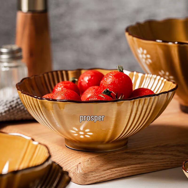 ZISIZ Vintage Underglaze Ceramic Deep Plate