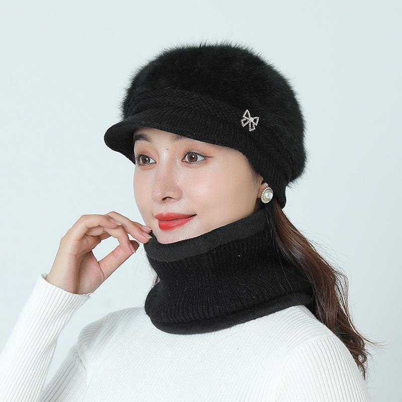 Autumn and Winter New Knitted Hat Middle-aged and Elderly Duck Tongue Hat Outdoor Warm Beret