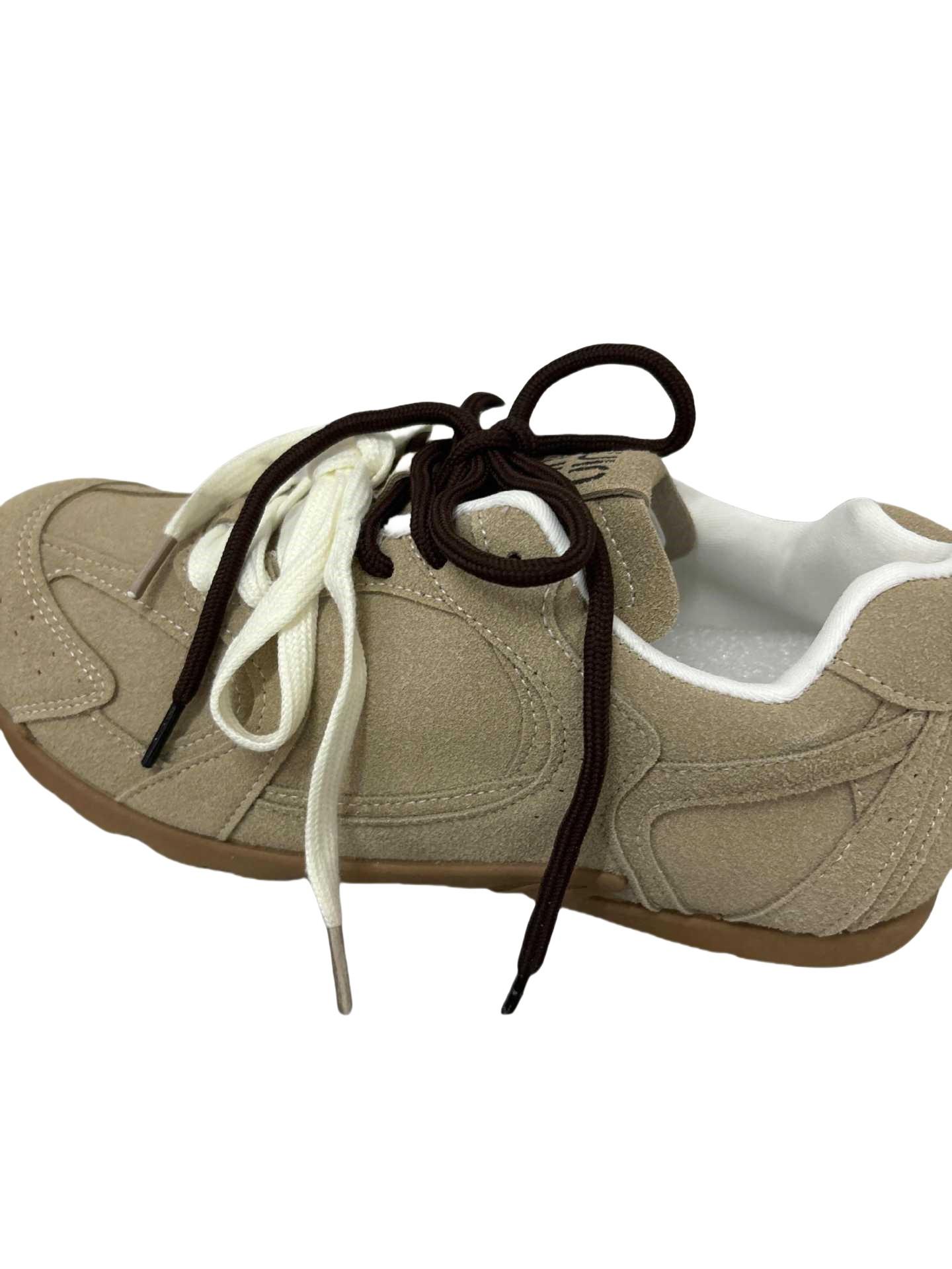 

Бренд~ Весна 2024 новые ретро кроссовки кожаные дышащие контрастные цвета плоские спортивные туфли Forrest Gump женские 35 верблюд