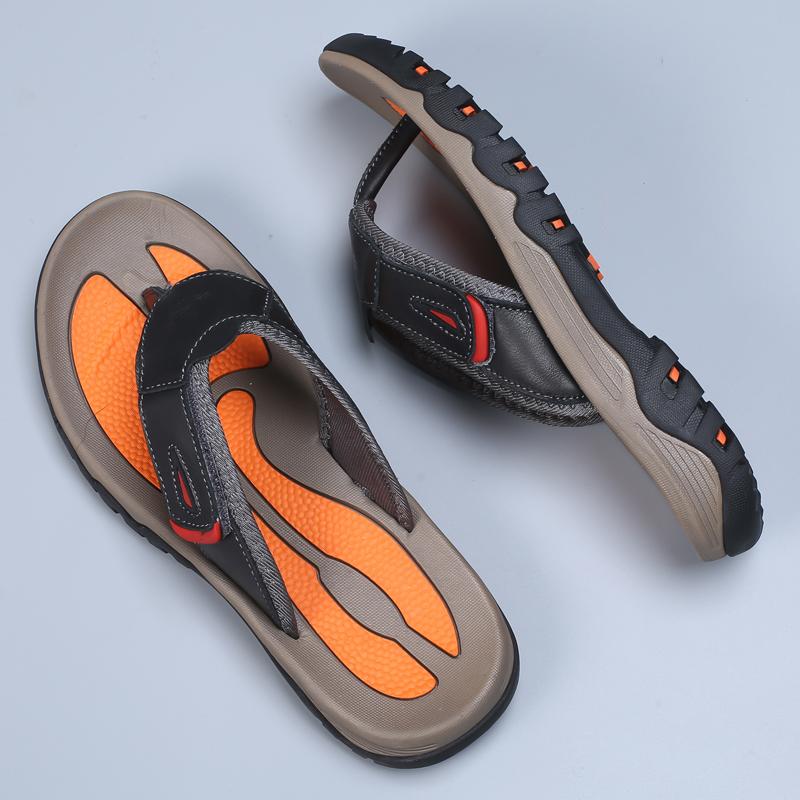 Infradito da Uomo Pantofole Leggere Sandali alla Moda Casual da Esterno Pelle Traspirante Antiscivolo Scarpe da Spiaggia Uomo
