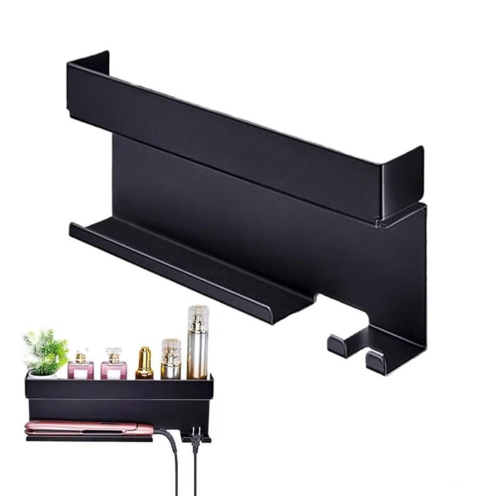 No Drill Wall Mounted Storage Rack Bathroom Shelf Bathroom Hair Dryer Sorting Rack  Straightener