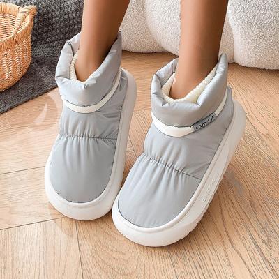 Damen Winter Daunenstoff verdickt Wolle Mund warm Kälteschutz Wandern Kissen Wandern Wasserdicht Rutschfest Sport Schnee Stiefel Baumwollschuhe