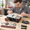 Mini Desktop Saw Machine Aluminum Alloy Multifunctional Cutting Tool with 4 Saw Blades EU Plug