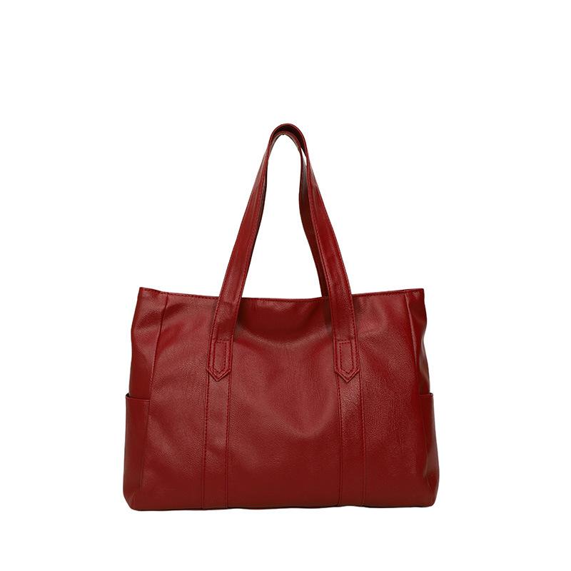 Big Bag Women's 2025 New Trendy Korean Version Versatile Simple Large-capacity Tote Bag One-shoulder Handbag Soft Women's Bag