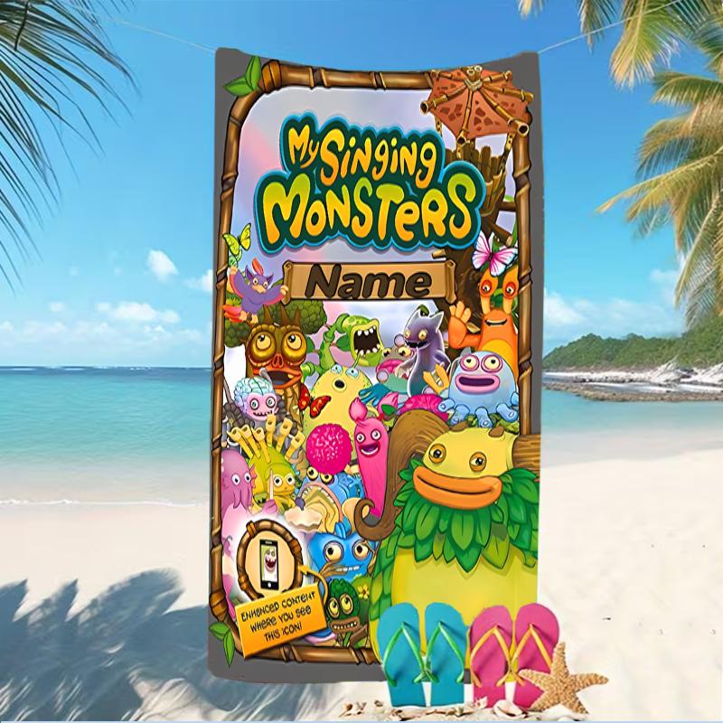 Customizable Personalized Beach Towels My Singing Monsters Themed designs.Suitable for the Beach, Yoga, Sports;ideal As Beach Accessories