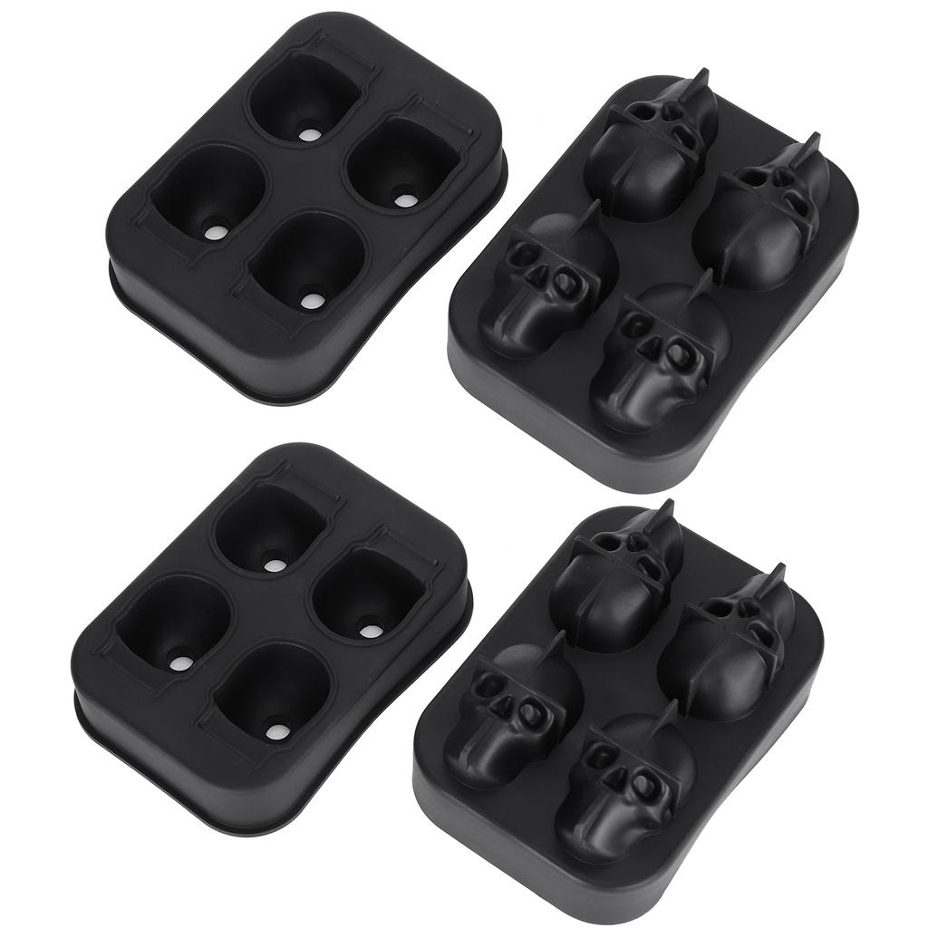 2Pcs Ice Mold Skull Shape Silicone Ice Cubes Tray for Cake Candies Kitchen Baking Tool
