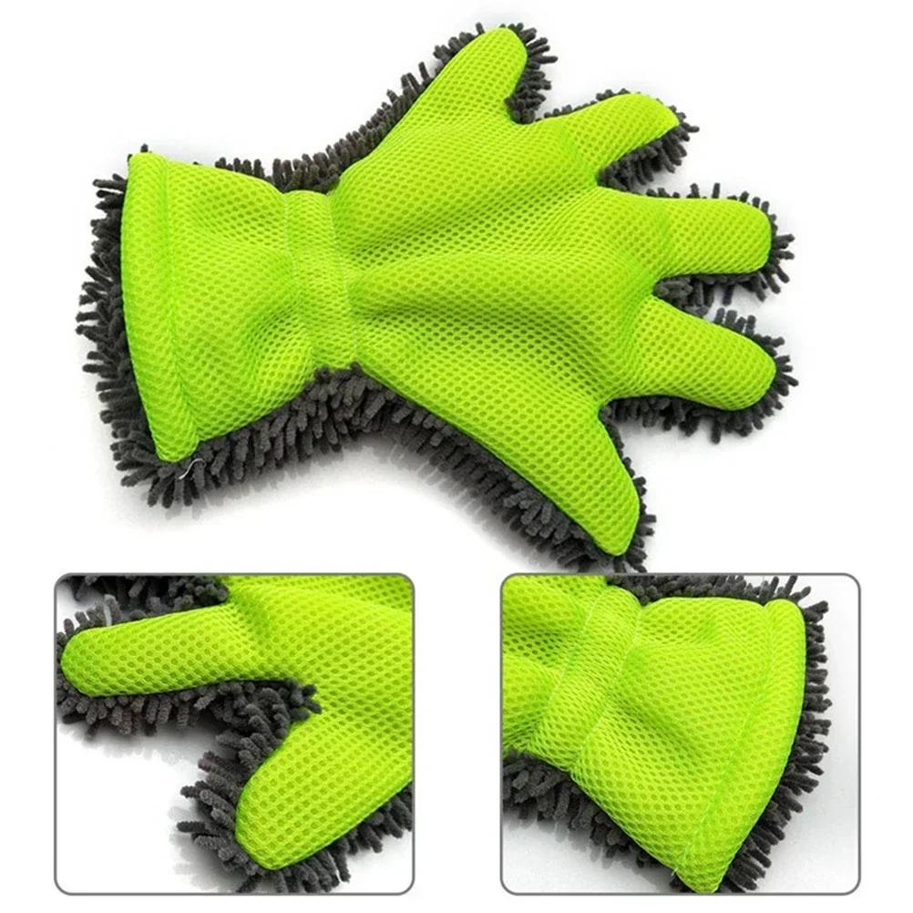 Car Chenille Premium Scratch-Free Microfiber Wash Mitt Waterproof Car Power Thick Cleaning Mitt Detailing Brush Auto Care Glove