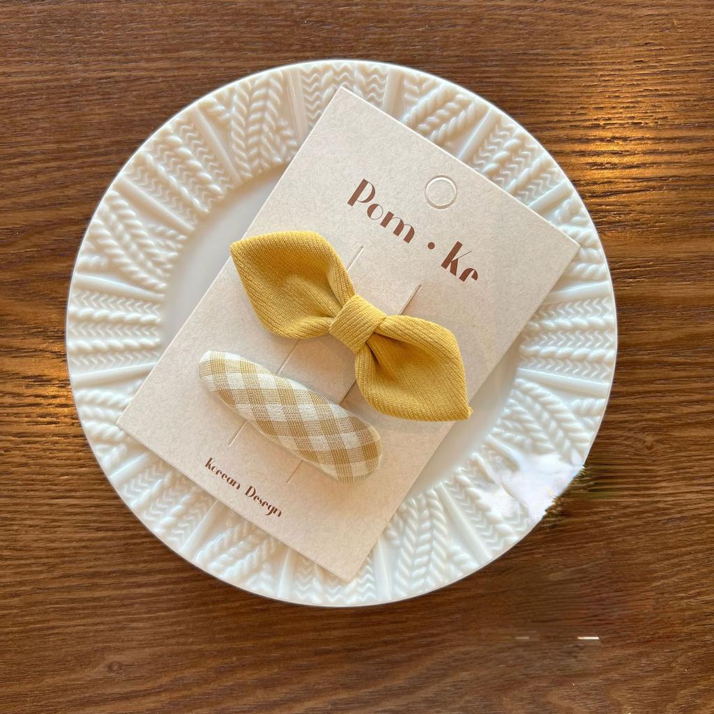 2pcs/set Baby Hair Clip Fashon Simplicity Bow Floral Hairpin for Toddler Girl Lovely Bang Side Clip Hair Accessories