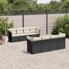 VidaXL Garden Lounge Set with Cushions 9 Pcs, Patio Sofas, Patio Furniture Set, Outdoor Furniture, Black 3217306