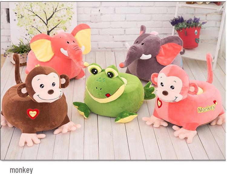Lazy Kids' Plush Animal Sofa: Dinosaur, Giraffe, Elephant Dolls