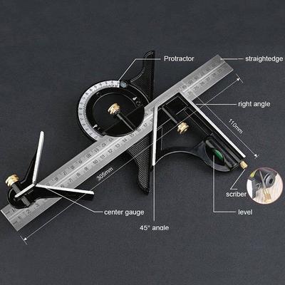 Utile de Mesure Combinaison SQUARE viseur D/'angle Ruler Straight Edge Gauge 30 cm