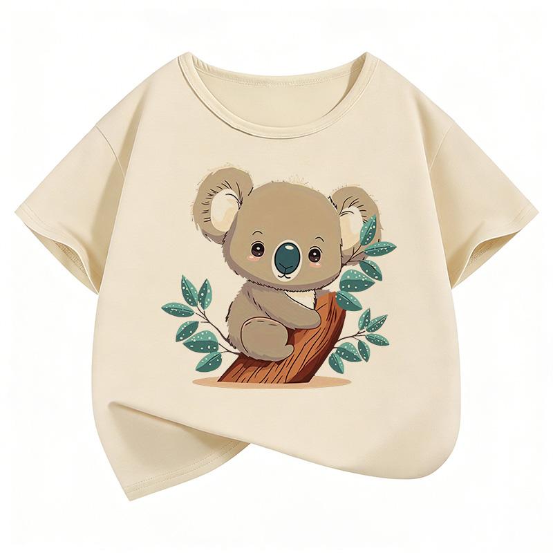 Cute Sloth Pattern Children's T-Shirt Summer Short Sleeve Cartoon Boys and Girls Clothes Cute Top
