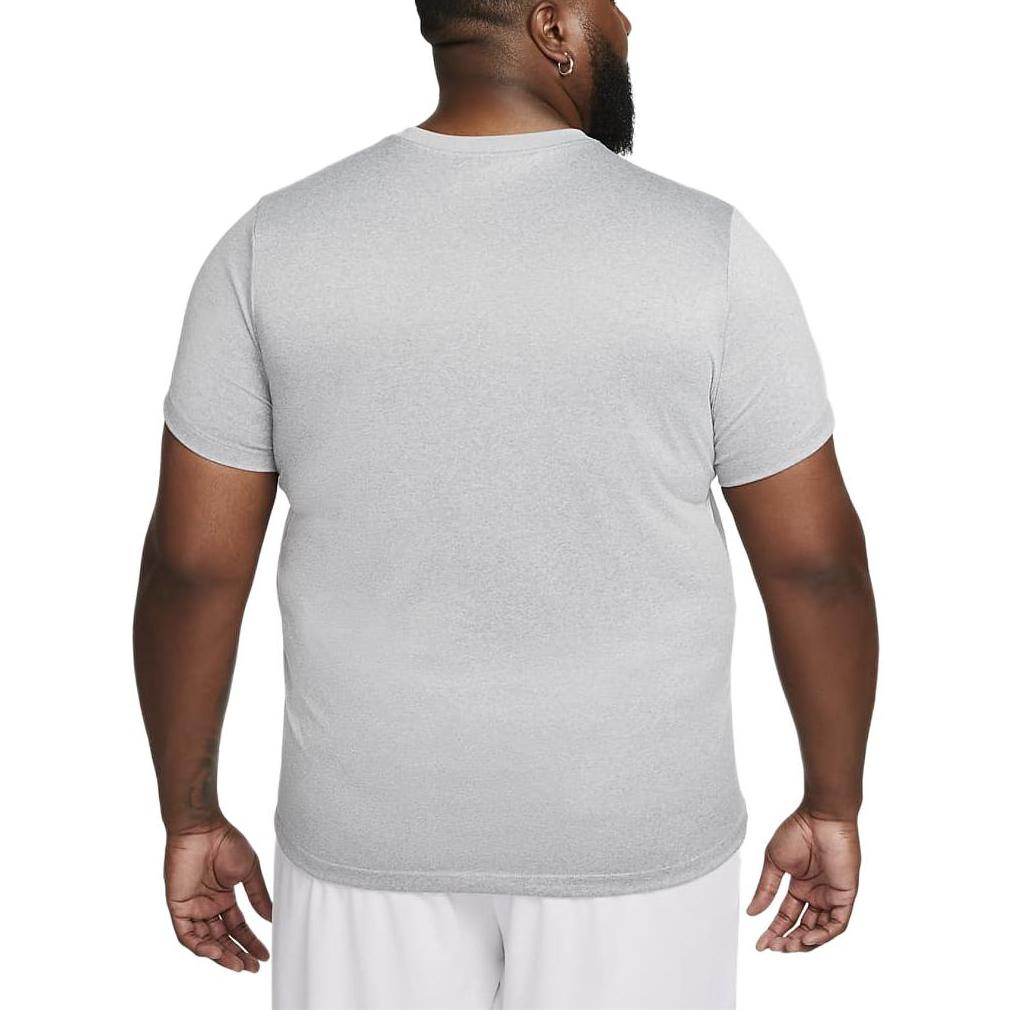 Nike Logo Badge Print Crew Neck T-Shirt Men Tops Gray DX0989-063