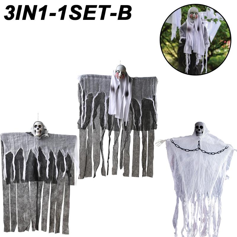 Halloween Decoration Props Hooded Skeleton Hanging Ghost Haunted House Secret Room Party Trick Door Hanging Ghosts