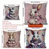 2D Cute Bunny Dress Pattern Cushion Covers Pattern Cushion Cover Suitable For Sofa Bedroom Car Pillow Cover