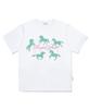 ESCAPEFROM Around Horse Print Oversized Short Sleeve T-Shirt White