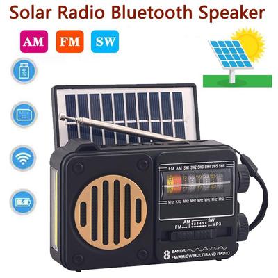 Přenosné solární rádio audio vícepásmová anténa FM karta U disk osvětlení