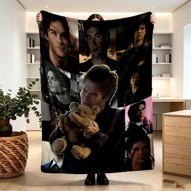 Damon Salvatore Print Blanket - Soft & Comfortable, for Bedroom, Travel, Sofa, Home Decoration - Birthday Christmas Gift for Friend