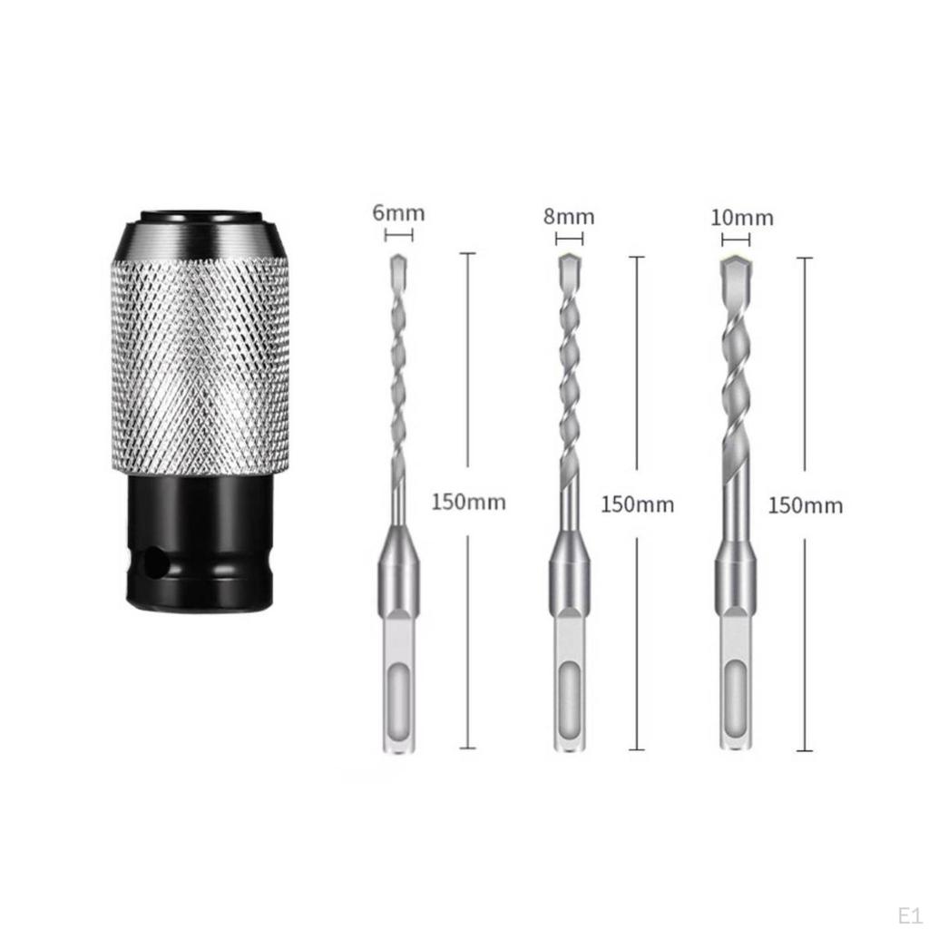Impact Wrench Adapter with Knurled to Drill Cordless Bit Holder for Mechanics,