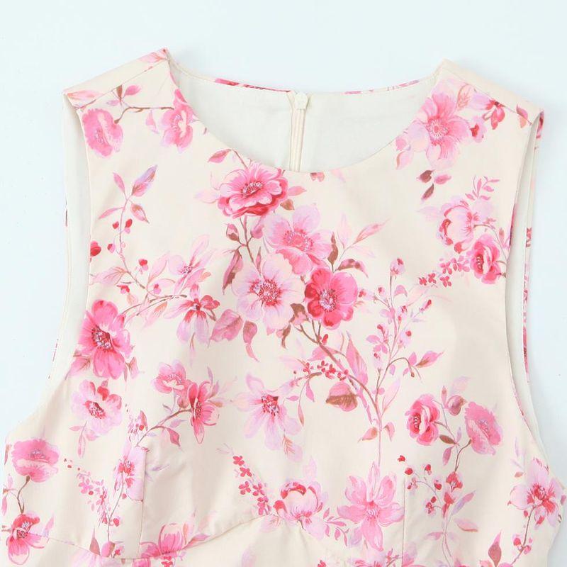 Kaslead New Arrival Women's Clothing Fashion Style Poplin Flower Print Jumpsuit Dress 2542026