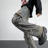 Jeans Dritti a Gamba Larga Americani Retro 2024 – Stile Estivo High Street, Vestibilità Ampia, Design di Nicchia