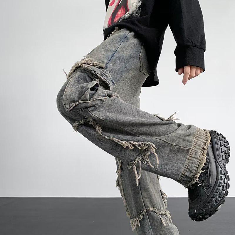 Jeans Dritti a Gamba Larga Americani Retro 2024 – Stile Estivo High Street, Vestibilità Ampia, Design di Nicchia