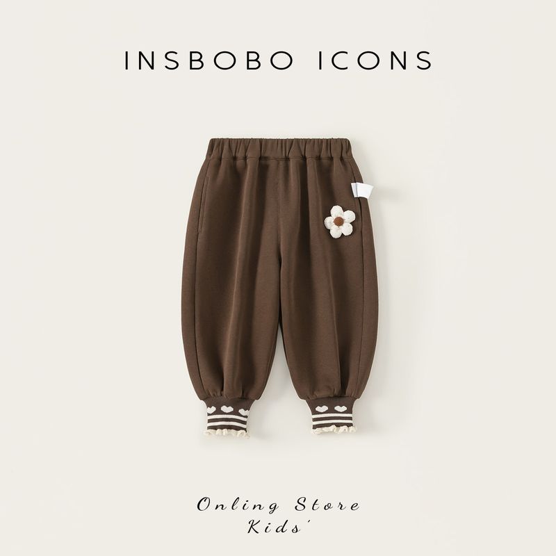 Girls Pants Stylish Spring Outfit Baby Girl Jogger Pants Casual Pants Children s Pants 2026 Spring New Casual Style Brown Color (Spring and Autumn) 100