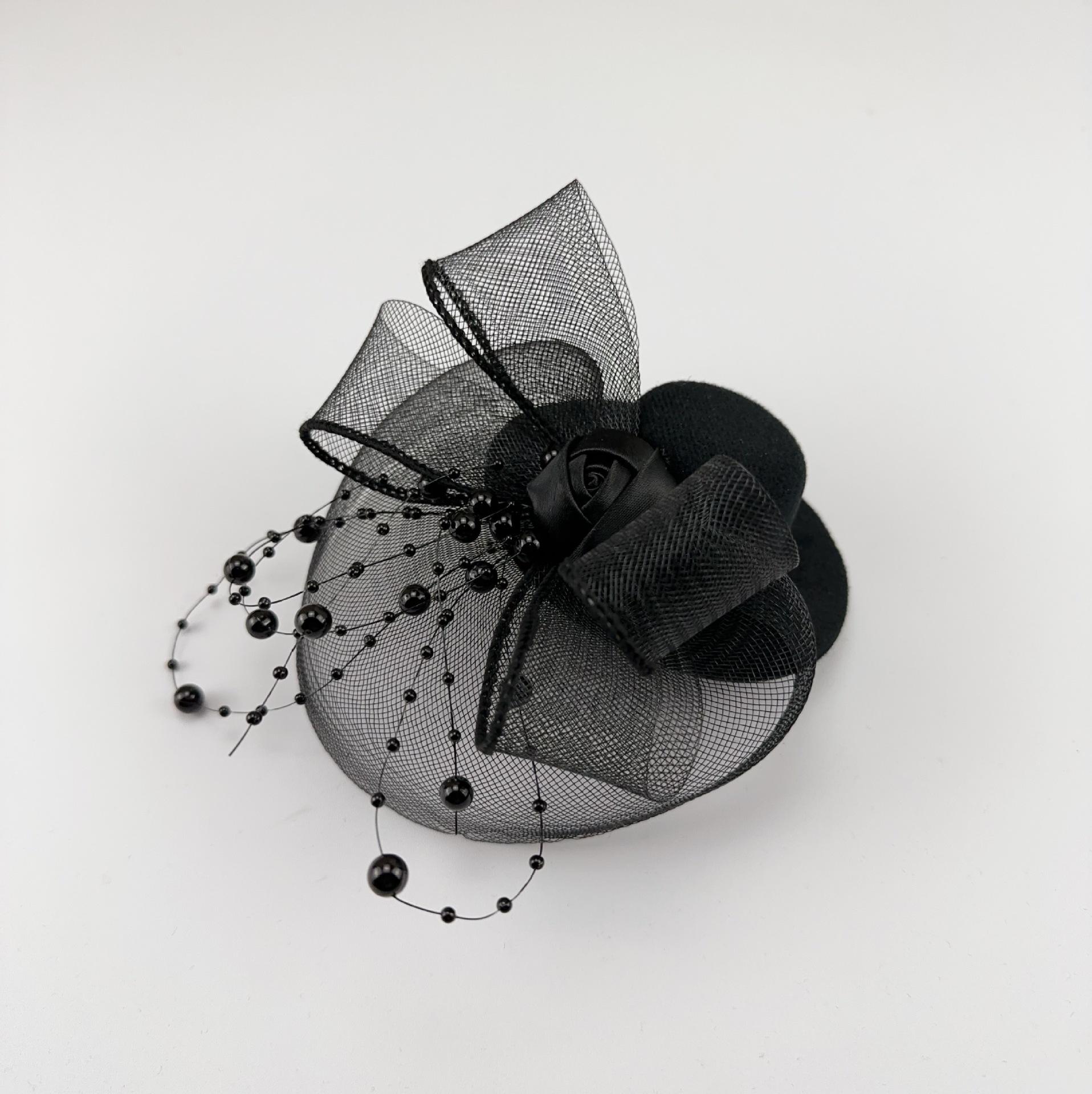 

Women s Retro Black Fascinator Hat - Small Mesh Headpiece for Formal Events, Photography, and Birthdays