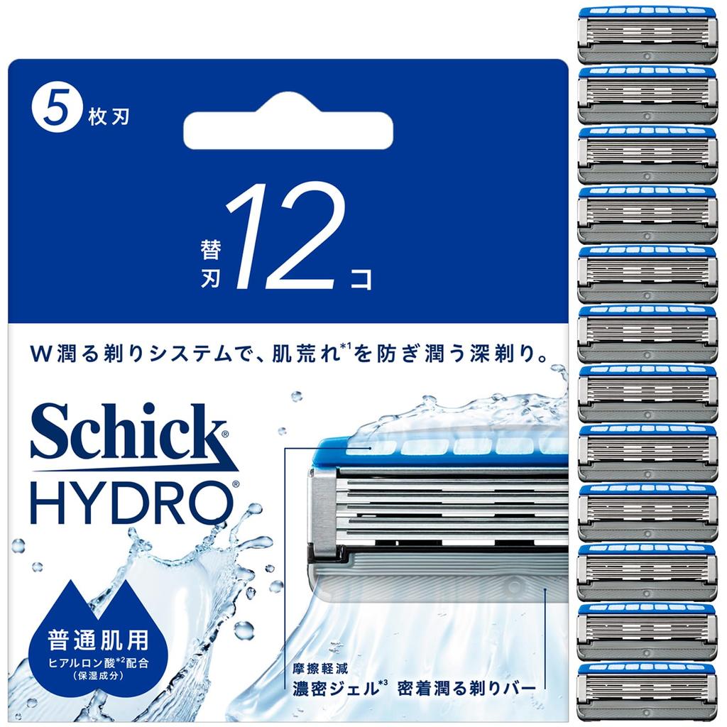 Schick Hydro Razor Replacement Blades for Normal Skin Shaving Razor (12 Blades) - Men's