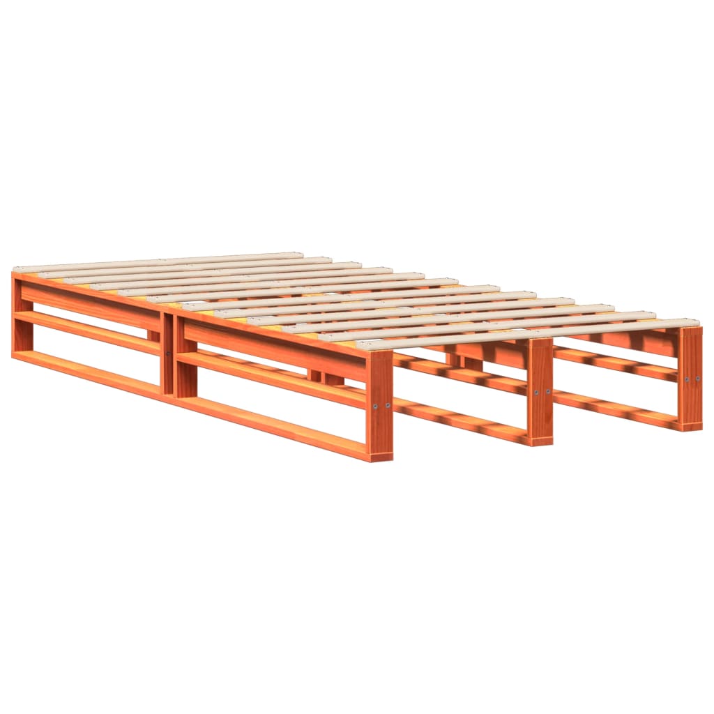 Vidaxl Bed Frame Without Mattress, Waxed Brown, 90X190 Cm, Pine