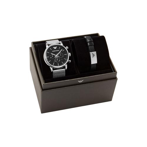 Emporio Armani Men's Silver Watch NA AR80062SET
