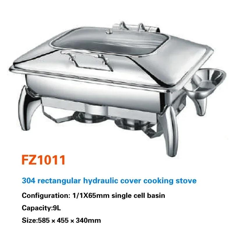 Buffet-Speisenwärmer Kommerzielles Buffet-Chaffing-Dish Luxus für Hotel Hydraulischer Buffetherd Hotpot Edelstahlgeschirr Royal