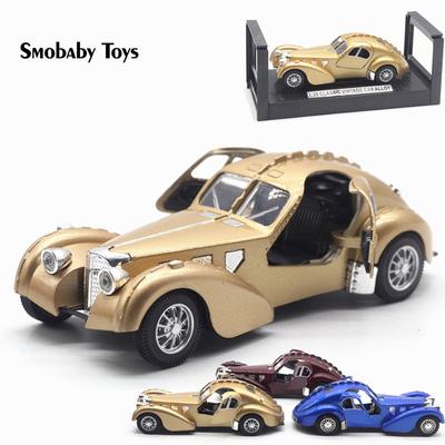 1/28 Die Cast Alaşım Modeli Bugatti Tipi 57SC Alaşım Araba Modeli Metal Simülasyon Ses ve Işık Kısa Video Sahne Ayarı