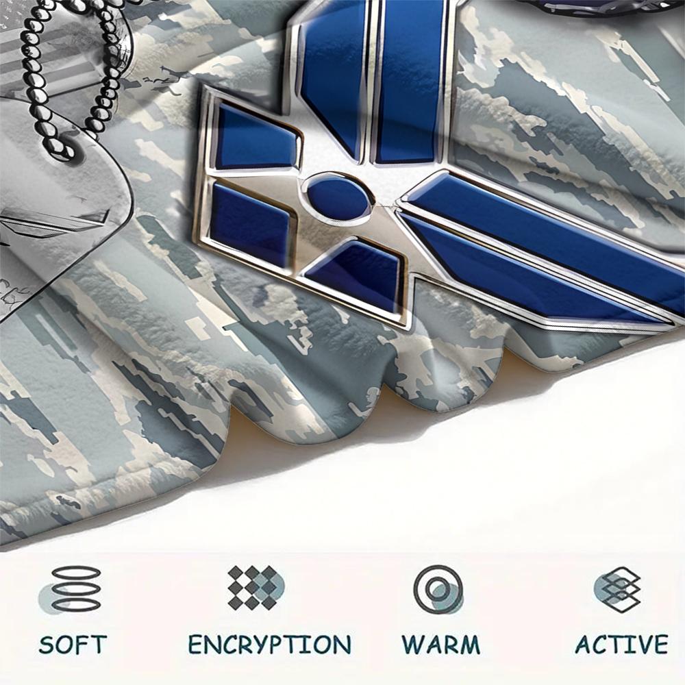 1PC US Air Force Recruiting Print Flannel Blanket, High quality All Seasons, Home Decor, Warmth and Comfort, Perfect for Christmas Gifts