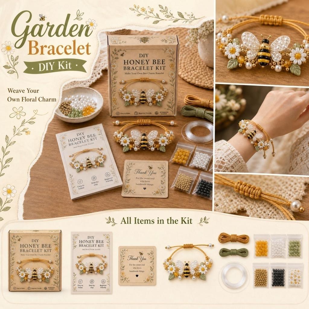 Damen Garten Armband Set - Charm Armbänder für Damen, Verstellbares Perlen Schmuck Geschenk Set